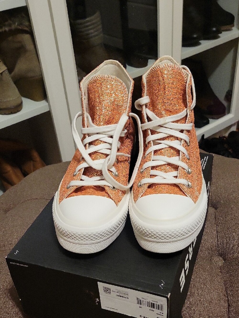 EUC Converse CTAS Hi Lift Metallic Shimmer Women's High Top Platform Sneakers - Picture 2 of 11
